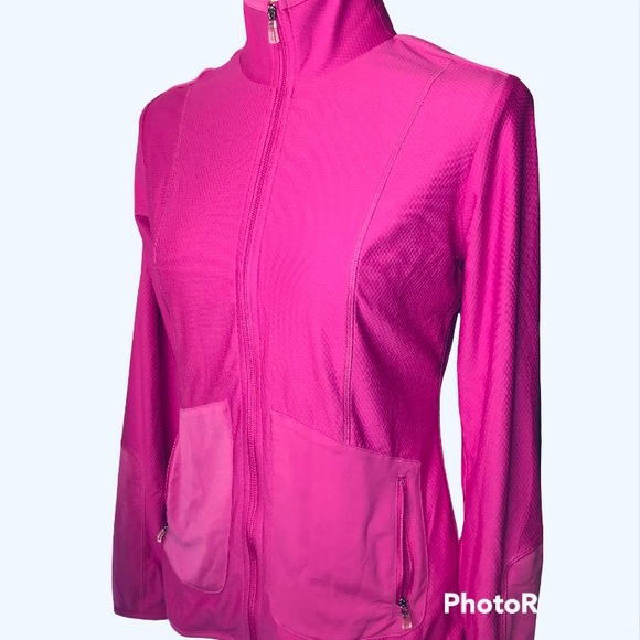 ADIDAS ClimaLite Barbiecore long sleeve PGA Tour jacket pink M - Picture 2 of 9